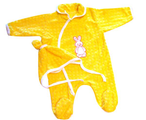 Детские желтый костюм из махры