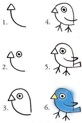 Как нарисовать птичку ребенку поэтапно